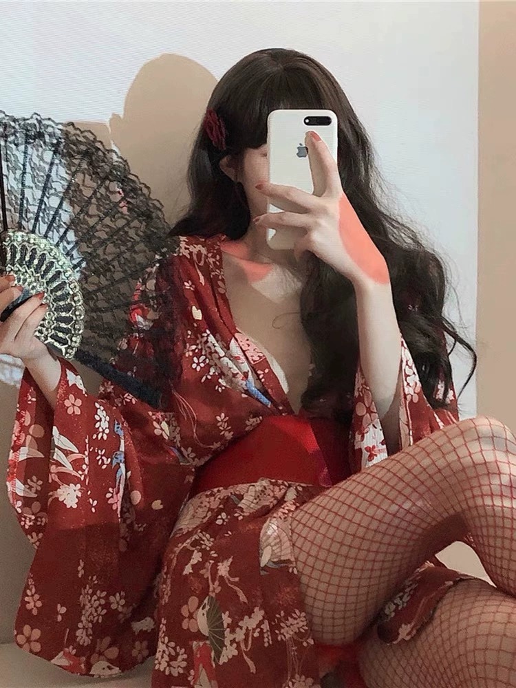 Robe Silk Women - 섹스 일본 기모노 섹시한 잠옷 코스프레