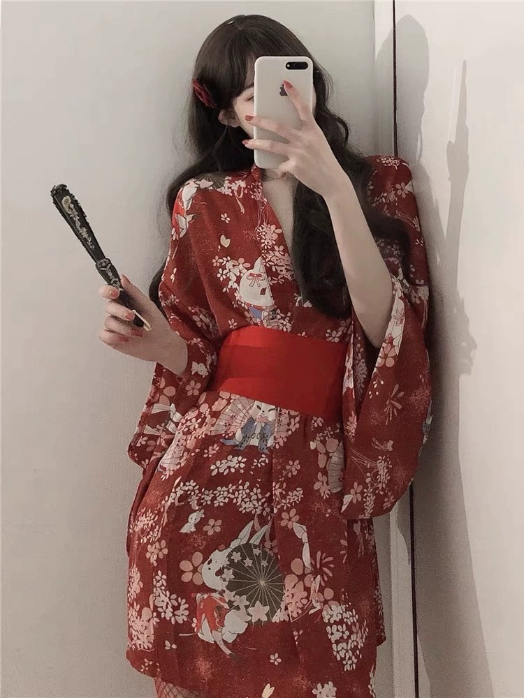 섹스 일본 기모노 섹시한 잠옷 코스프레 복장 여성용 전 - Robe Silk Women 리뷰 및 가격